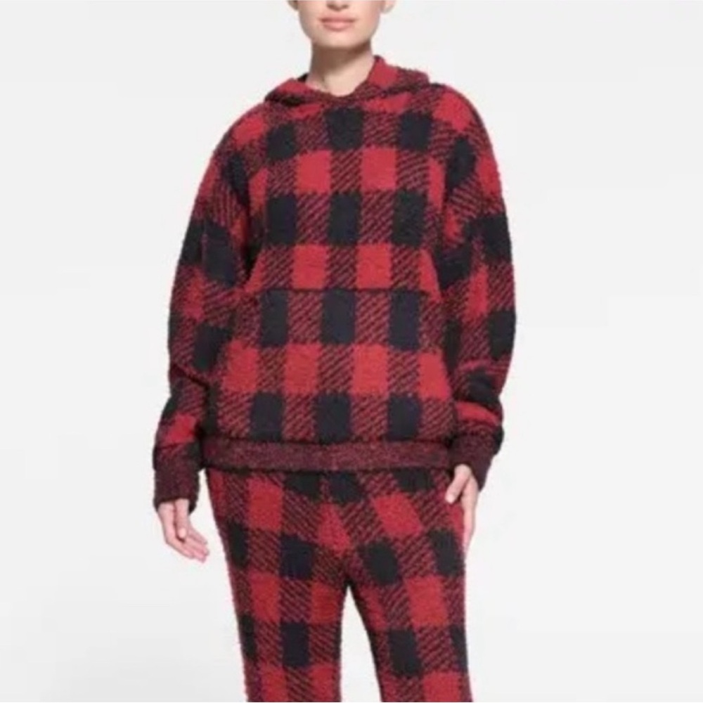 Skims Cozy Hoodie‎ Brick Buffalo Check L/XL